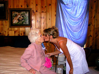 Lisa with a kiss for Grandma!